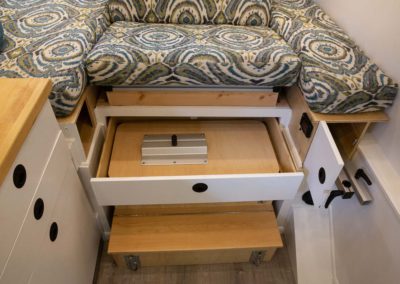 Lagune table dedicated storage drawer and cabinet